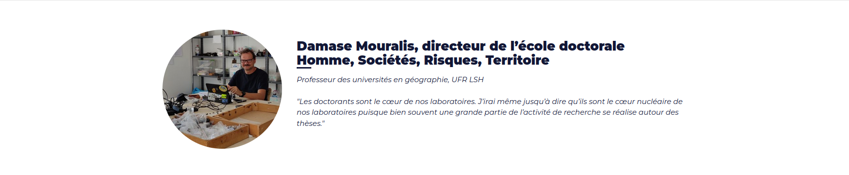 Couverture de l'article : Damase Mouralis, nouveau directeur de l’école doctorale HSRT